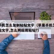 苹果手机怎么复制粘贴文字（苹果手机怎么复制粘贴文字,怎么跨应用粘贴?）